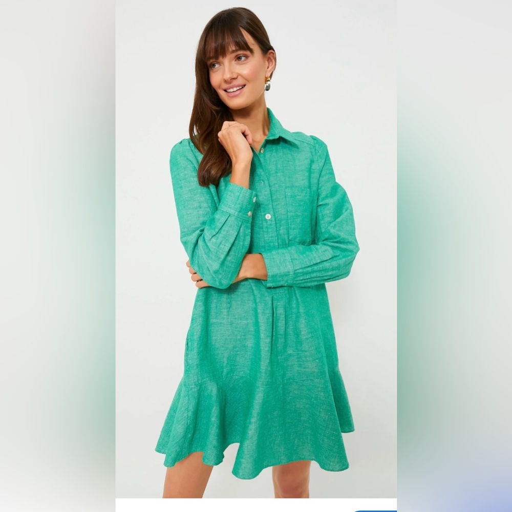 Brand New Tuckernuck Callahan Shirt Dress in Sea Green
